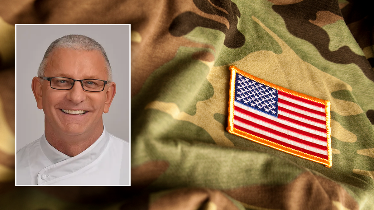 Top Stories Tamfitronics Chef Robert Irvine and flag patch