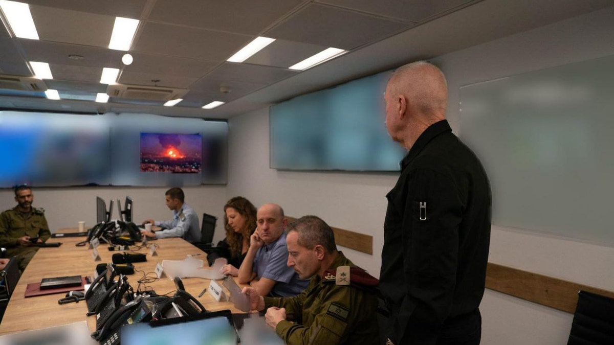 Israeli DM Gallant and military echelon in the Kirya HQ in Tel Aviv during the strike