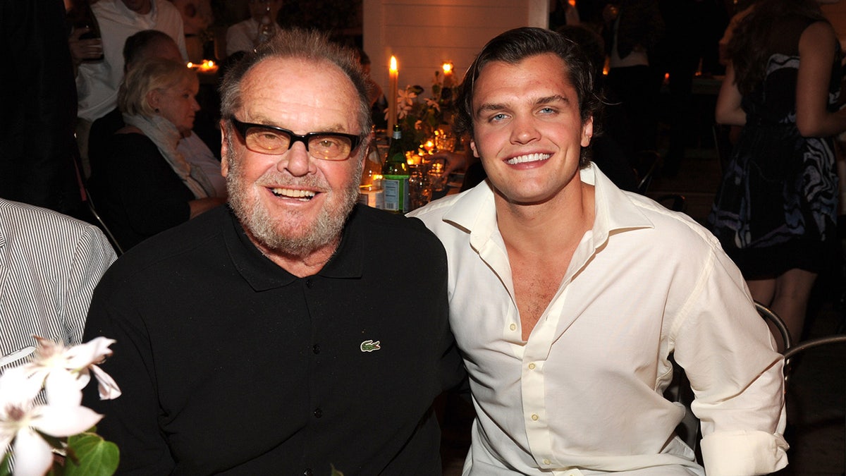 Jack Nicholson hugs his son Ray Nicholson