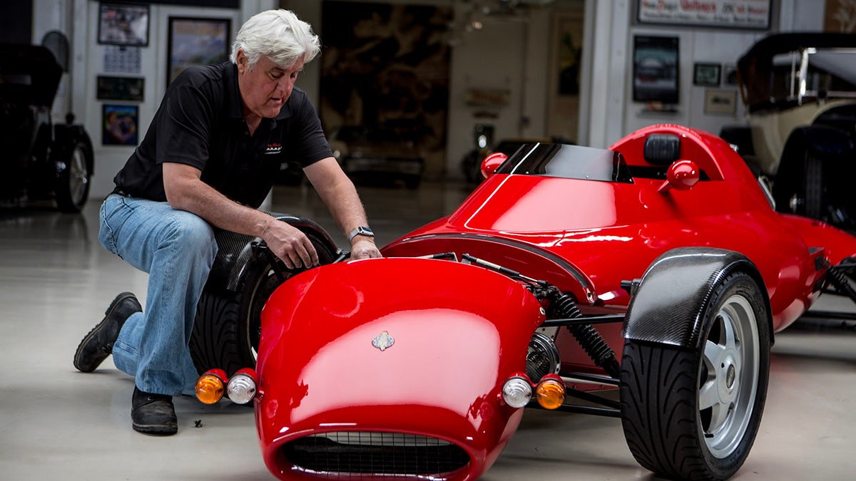 Jay leno moving   connected  a car