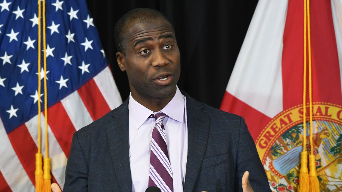 Dr. Joseph Ladapo, Florida's surgeon general, at a press conference.