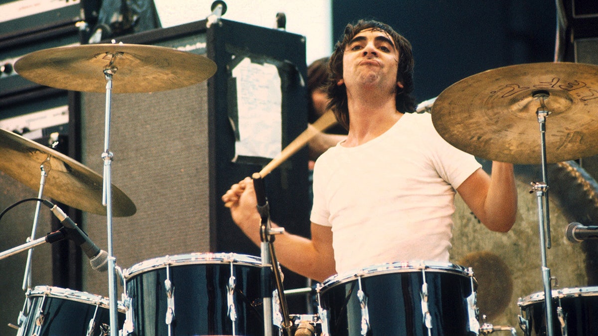 Keith Moon playing drums