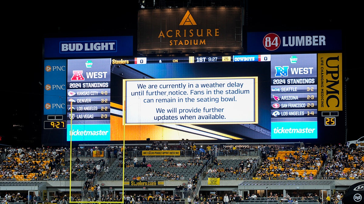 Steelers, Cowboys fans receive dire warning from stadium officials as thunderstorms delay kickoff  at george magazine