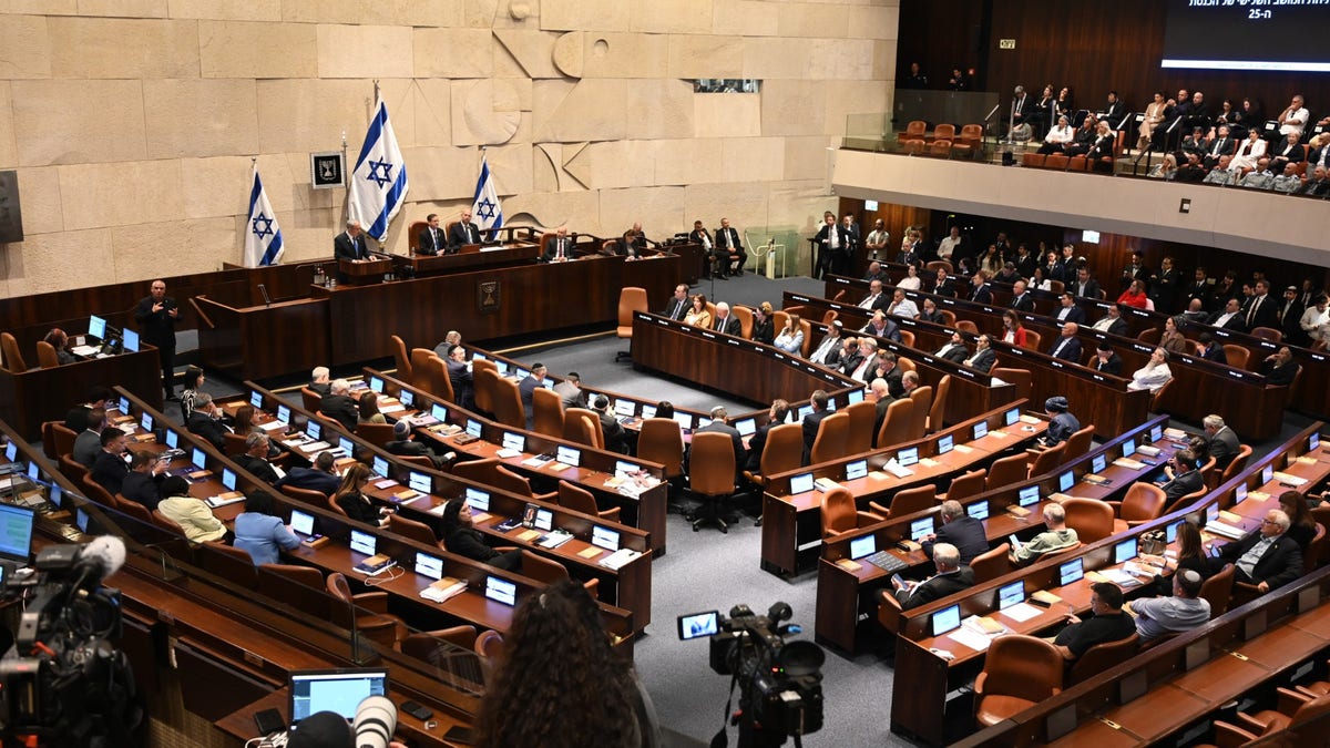 La asamblea inaugural de la sesión de invierno de la Knesset, vista el lunes por la noche.