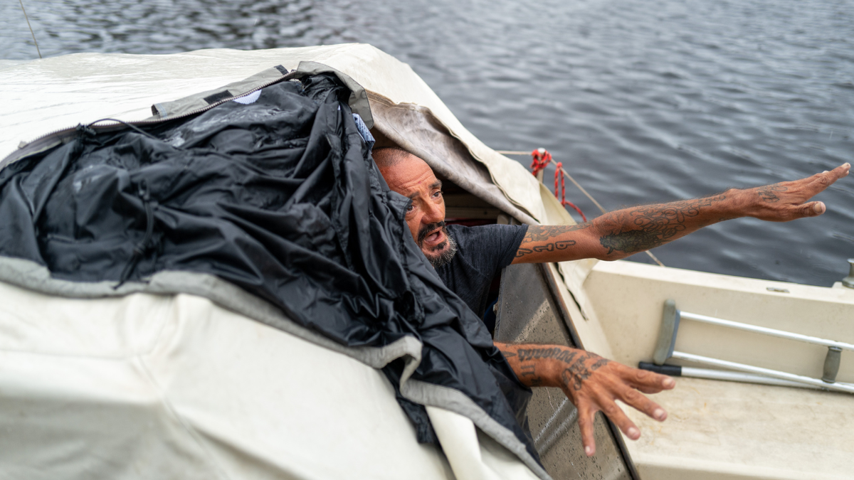 "Lieutenant Dan" on his boat