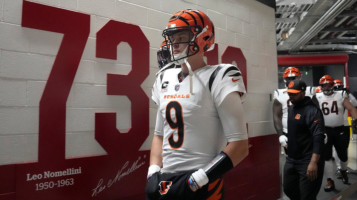 Joe Burrow walks to the locker room