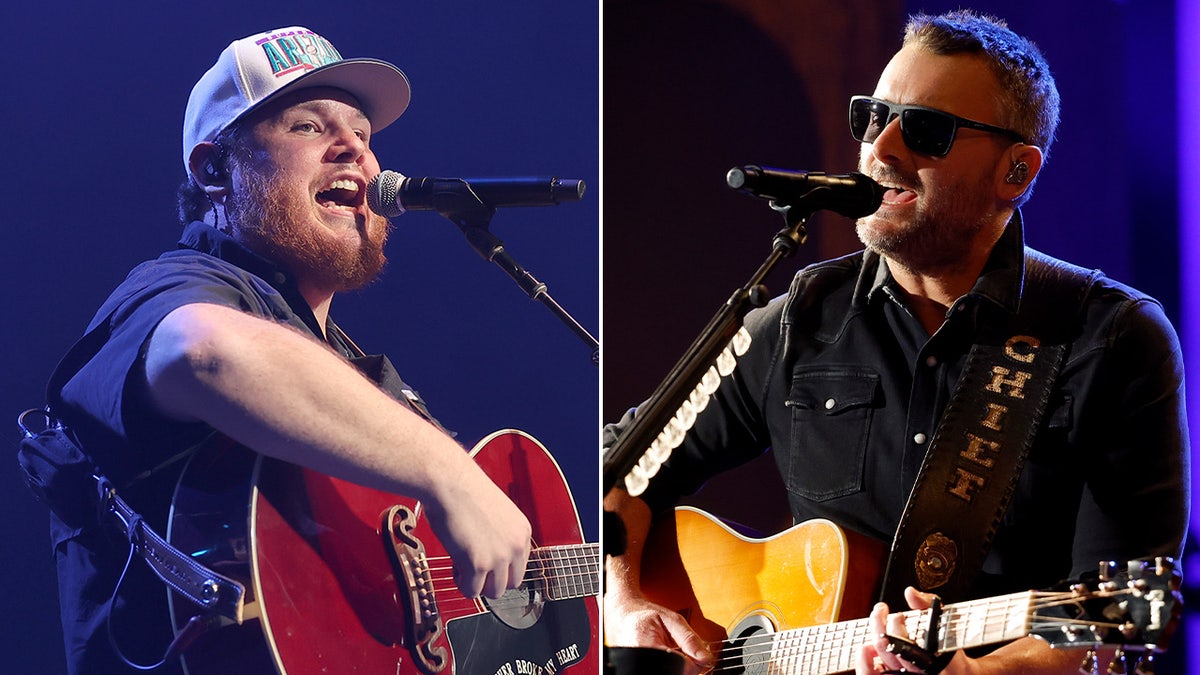 Una imagen dividida de Luke Combs y Eric Church