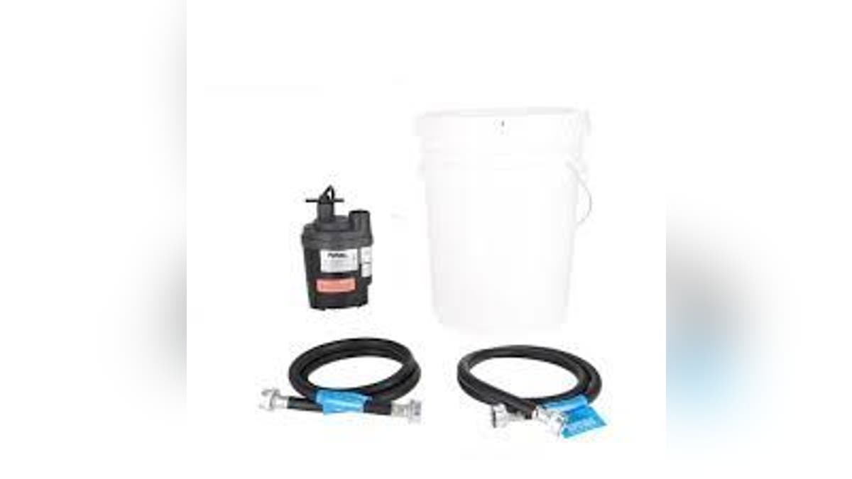 This flush kit from Home Depot connects easily to the tankless service valves.