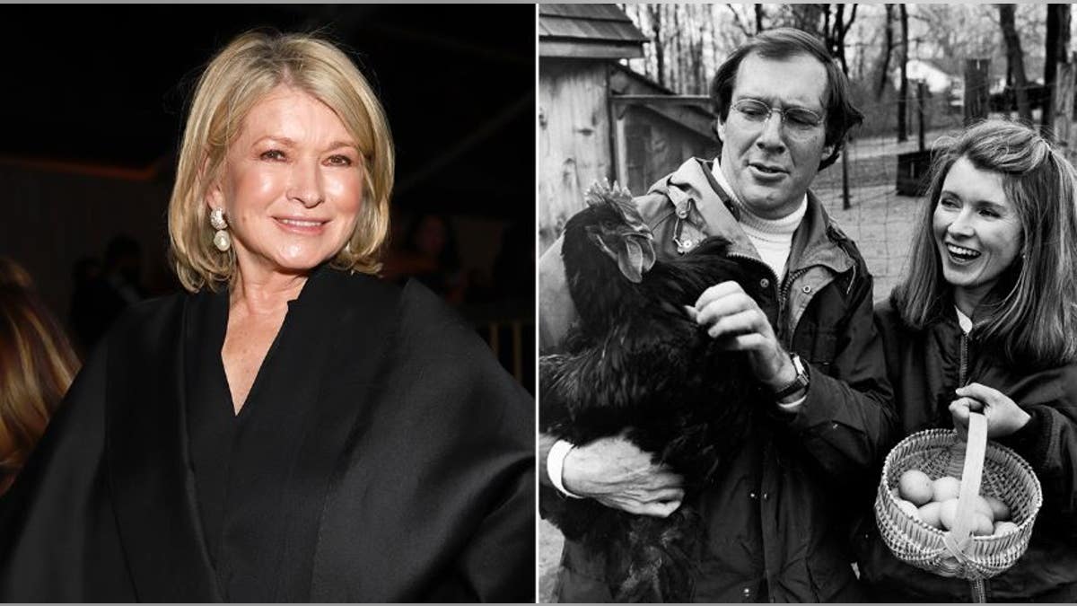 A split of Martha Stewart and a picture of her with her husband