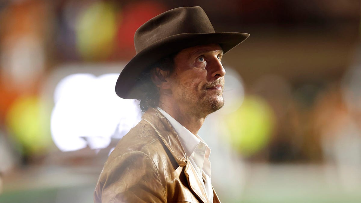 Matthew McConaughey attends a game in Texas