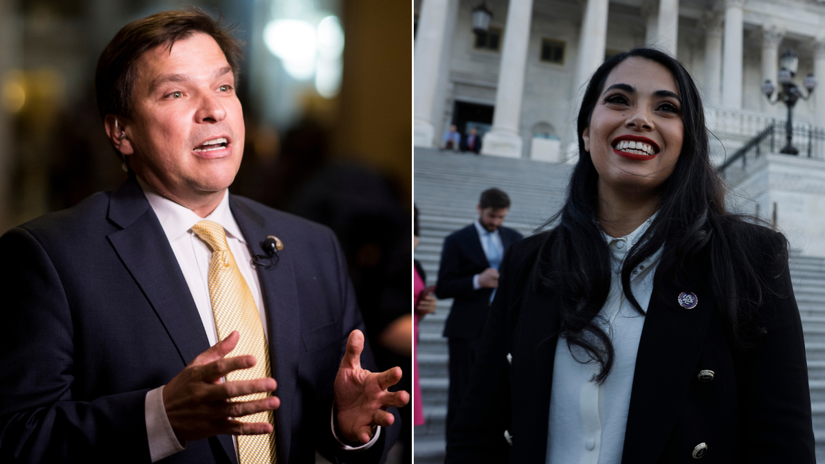 Rep. Vicente Gonzalez, left, and erstwhile  Rep Mayra Flores, right.