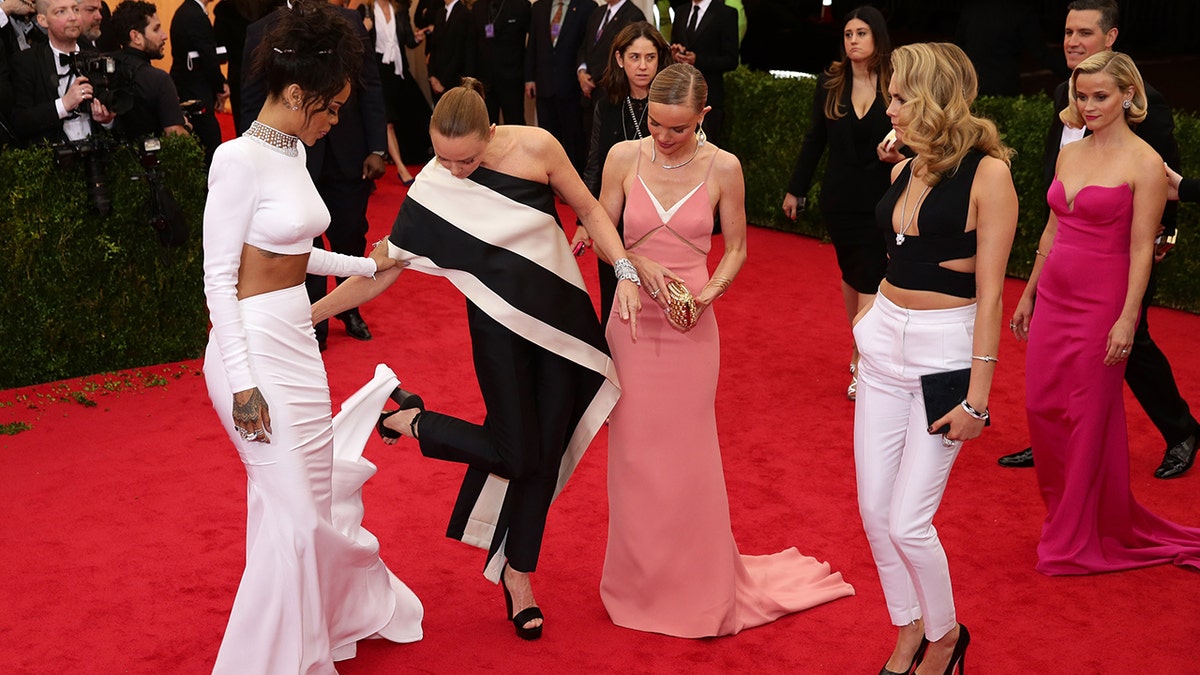 Rihanna, Stella McCartney and others on the Met Gala red carpet in 2014.