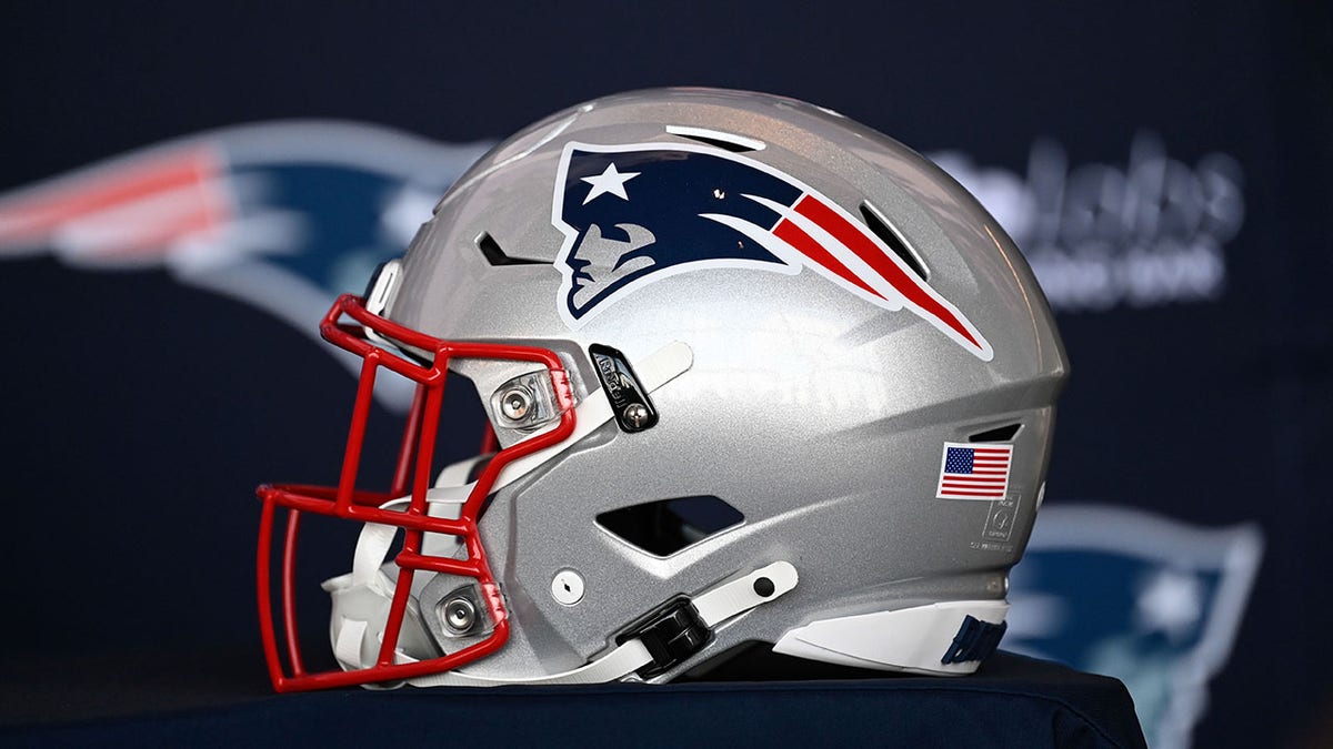 Een New England Patriots-helm 