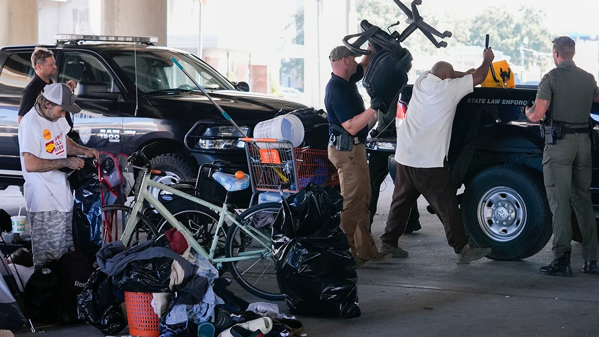 Law enforcement in the homeless camp