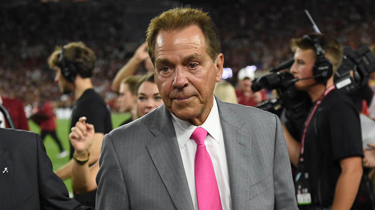 Nick Saban at the 2024 Alabama game