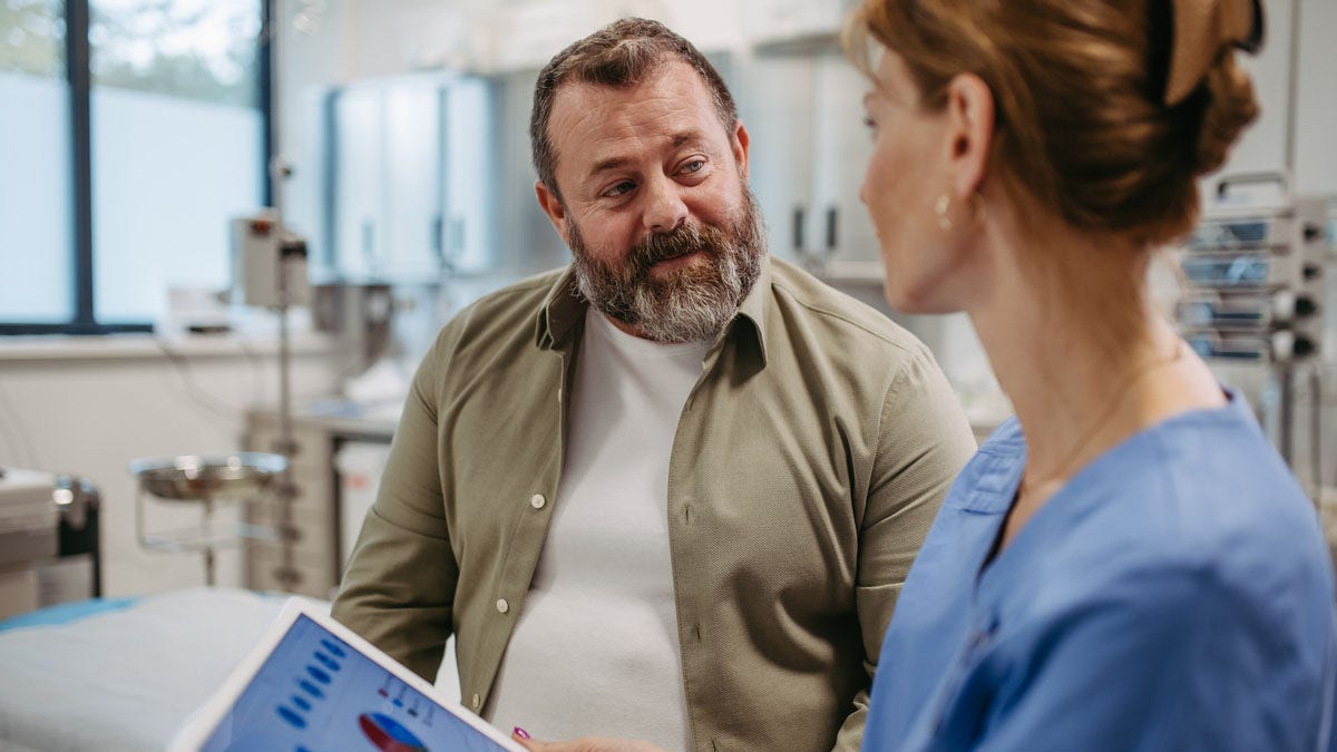 Overweight patient at doctor