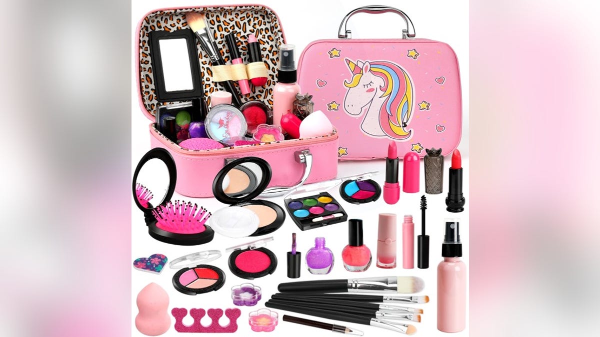 This makeup set is easy to wash off and contains everything your kids want in a makeup set. 