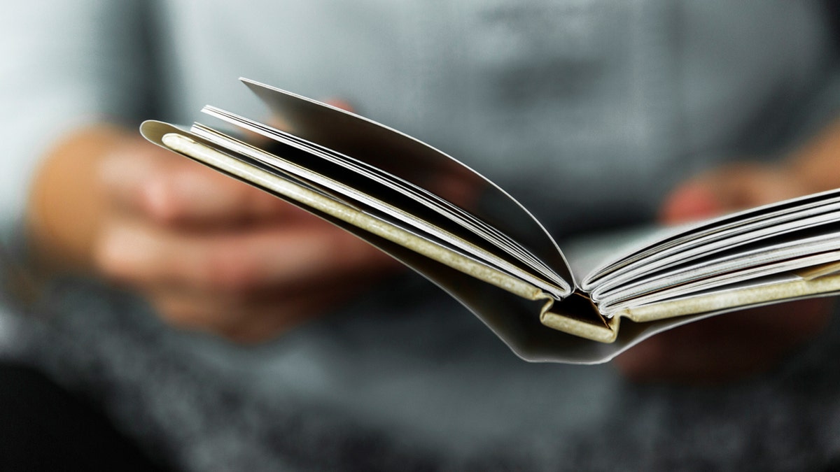 A close-up of a pistillate   speechmaking  a publication  