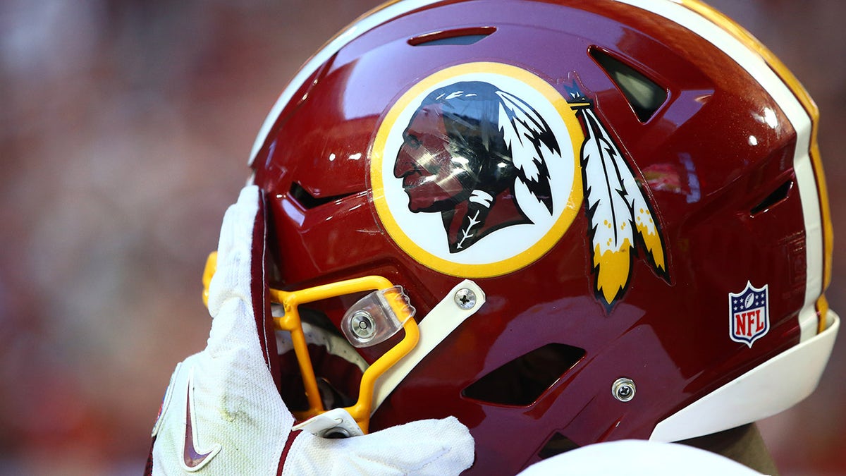 Look astatine  the Redskins helmet