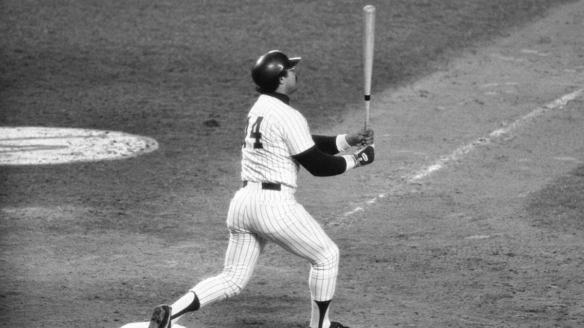 Reggie Jackson hits home run