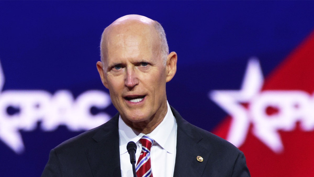 Sen. Rick Scott (R-FL) speaks during the yearly  Conservative Political Action Conference astatine  Gaylord National Resort &amp; Convention Center connected  March 2, 2023 successful  National Harbor, Maryland.