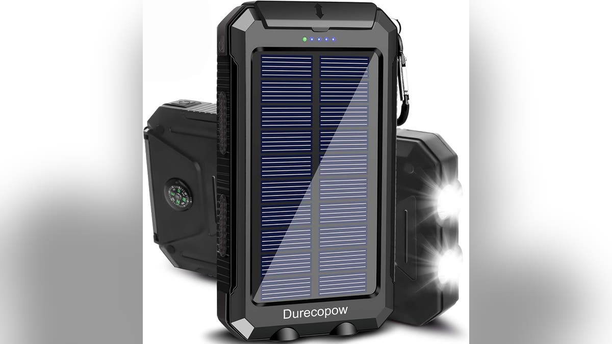 This solar power bank is the perfect camping accessory.