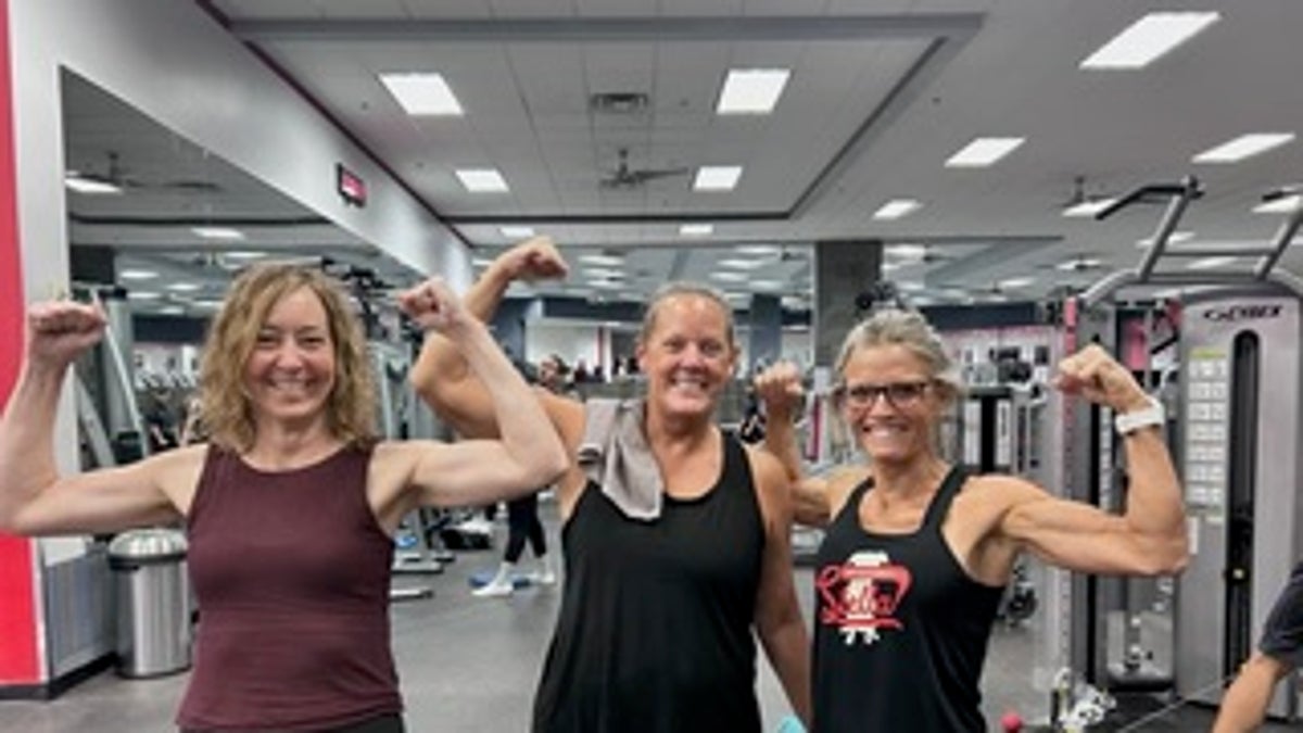 Tammy at gym with friends