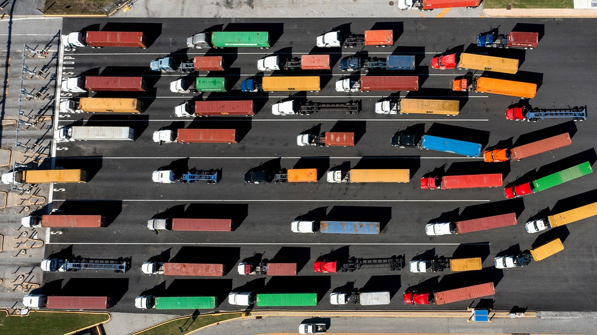 tractor trailers at Port of Baltimore