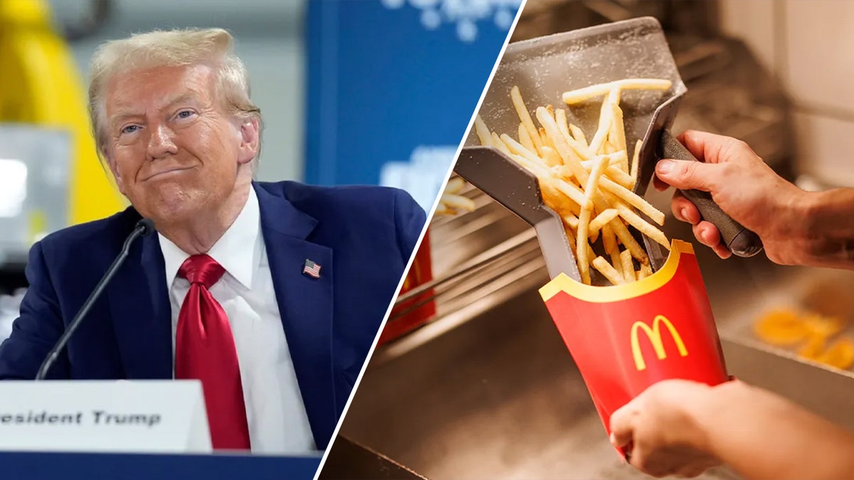 ex-presidente Donald Trump e batatas fritas do McDonald's