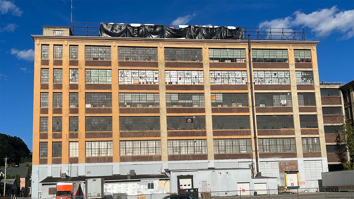 The "Vote for Trump" Sign in Amsterdam, New York is covered.