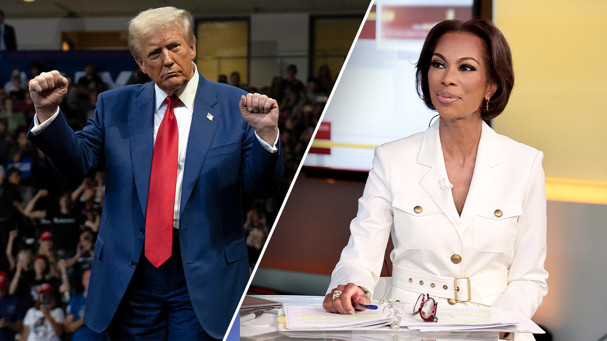 President Trump, left; Harris Faulkner, right 