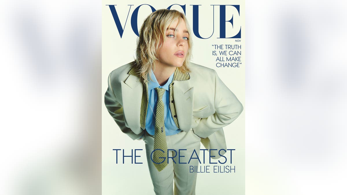 billie eilish connected  the screen  of vogue