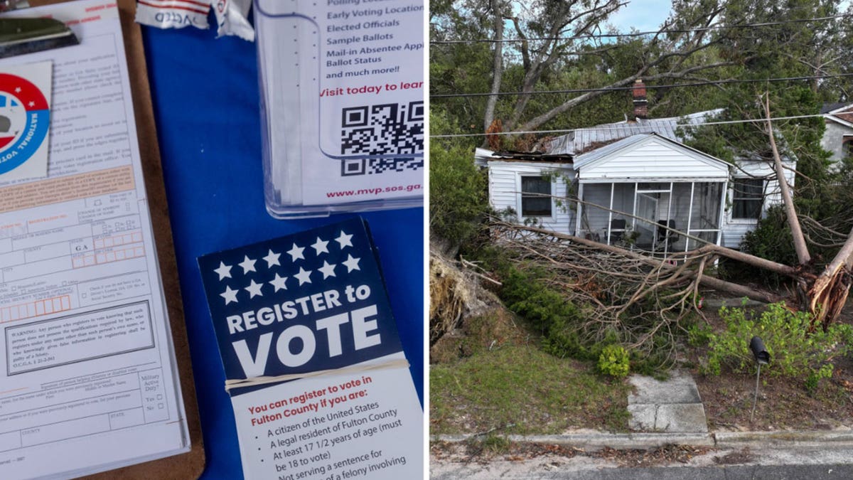 Formularios de votación y devastación en Georgia tras el huracán Helene