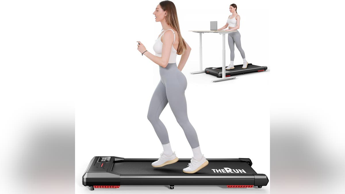 Walk or jog on this walking pad.