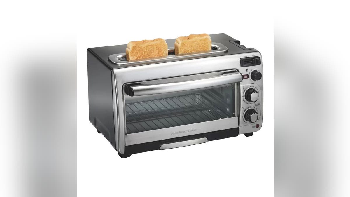 This combo toaster oven saves you antagonistic  space.