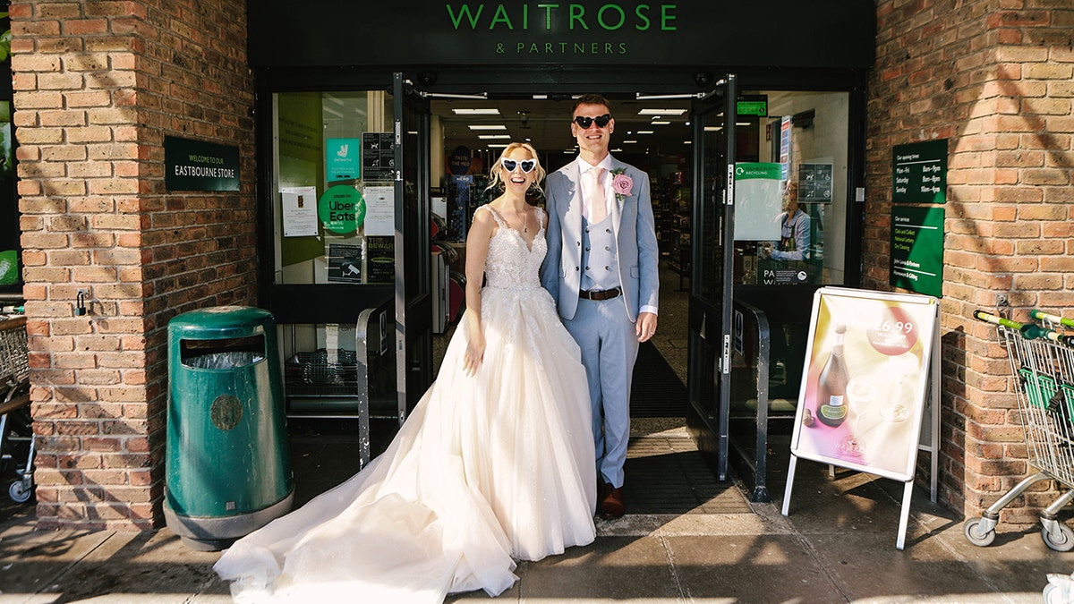 Married couple at grocery store