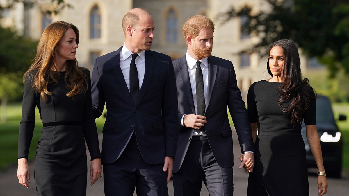 William, Harry, Kate and Meghan together after the death of Queen Elizabeth in 2022