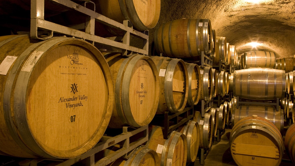 Oak wine barrels