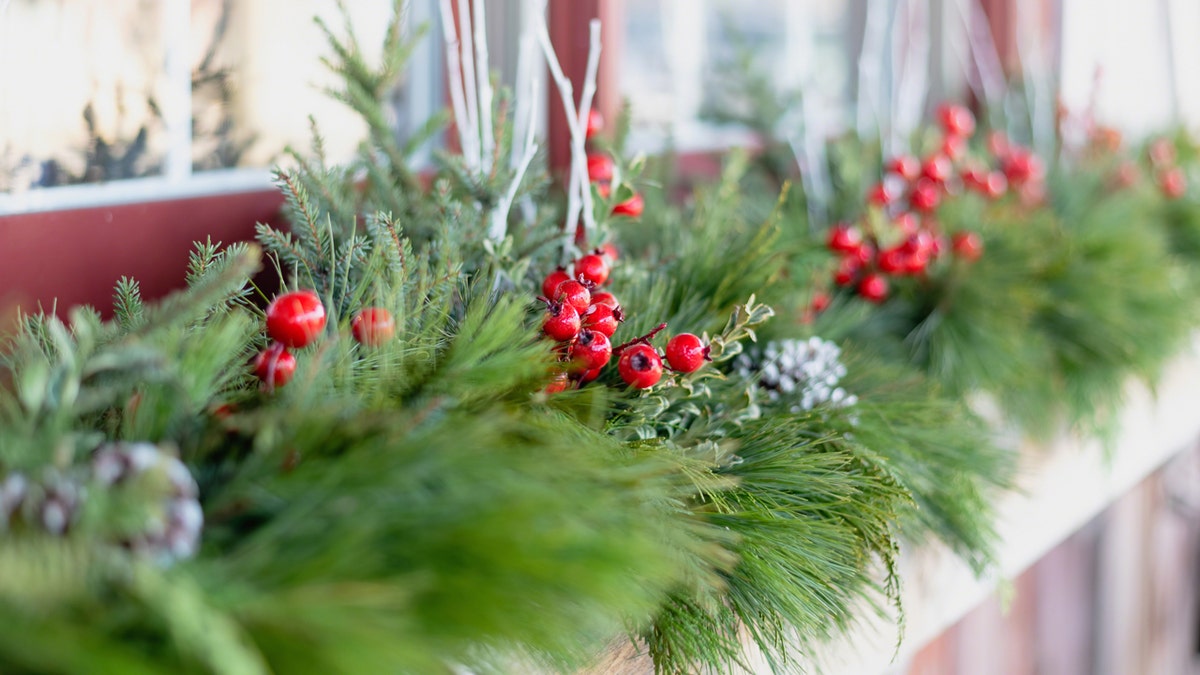 Flowerbox udekorowany na zimę