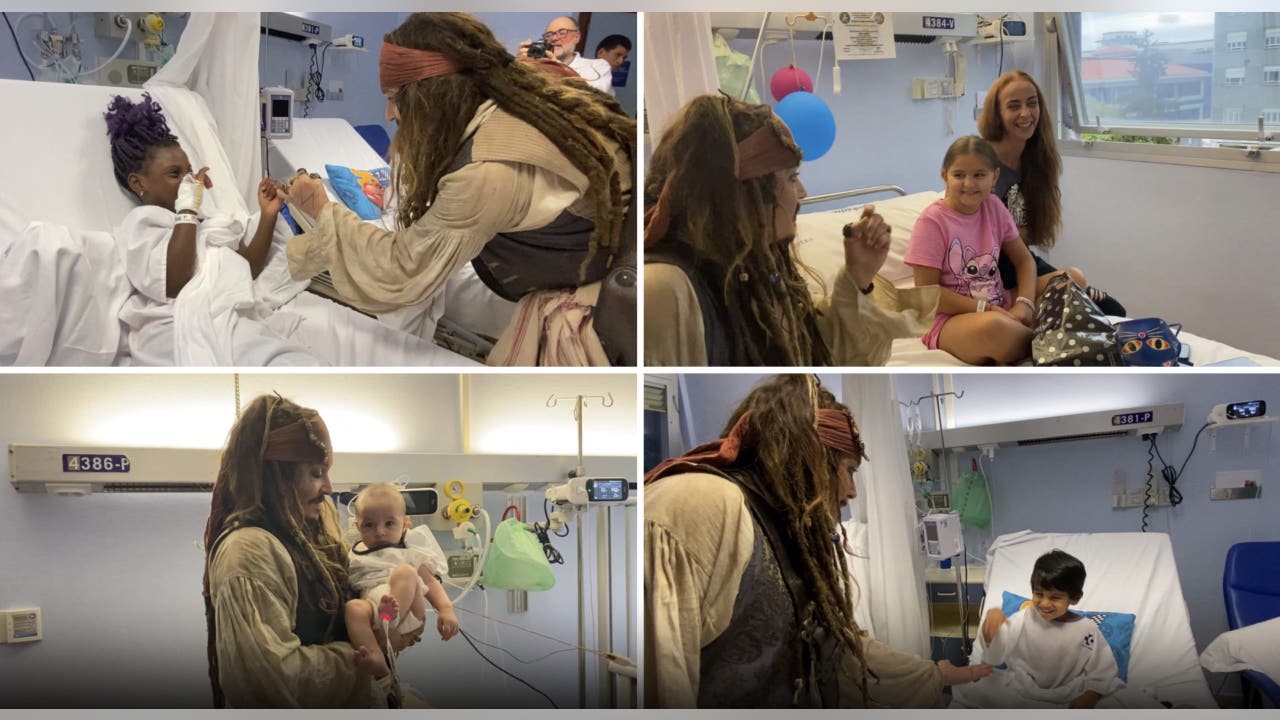 Johnny Depp visits children’s hospital dressed as Captain Jack Sparrow in ‘magical moment’