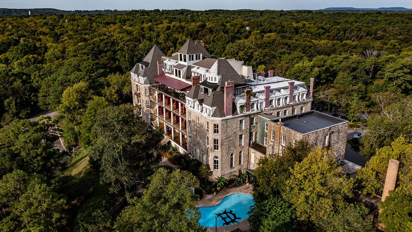 exterior view of haunted hotel