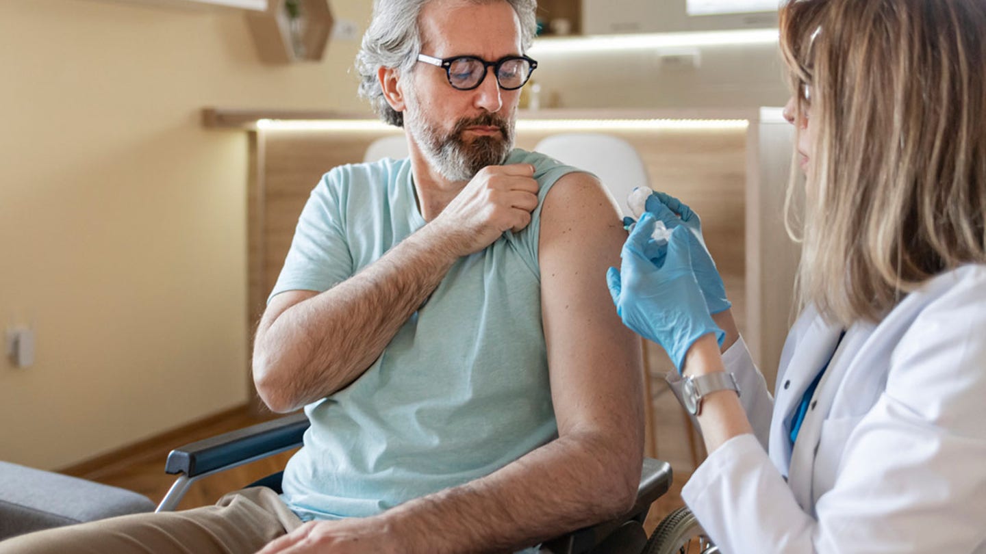 man getting vaccine