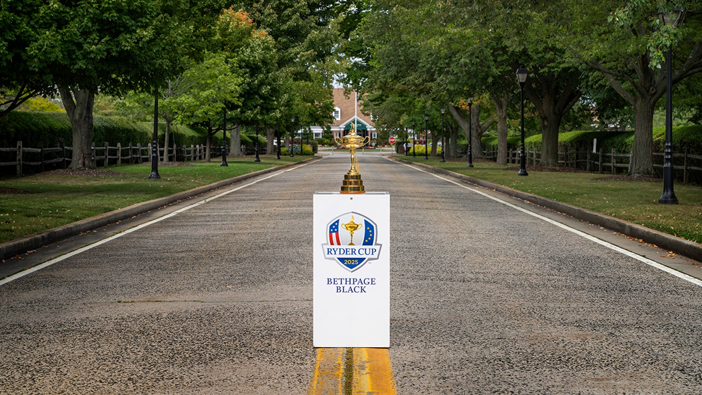 ryder cup trophy at bethpage