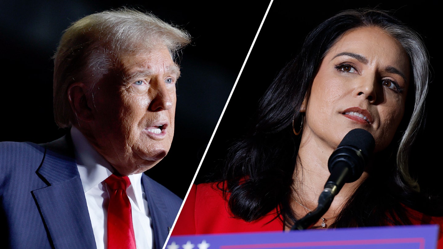 Tulsi Gabbard, former Democratic candidate for president, joins Republican social gathering at Trump rally