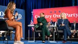 ROYAL OAK, MICHIGAN - OCTOBER 21: Democratic presidential nominee, Vice President Kamala Harris sits with former U.S. Rep. Liz Cheney (R-WY) for a town hall with Maria Shriver at the Royal Oak Music Theatre on October 21, 2024 in Royal Oak, Michigan, United States. Cheney joined Vice President Harris for stops Monday in Pennsylvania, Michigan and Wisconsin. (Photo by Sarah Rice/Getty Images)