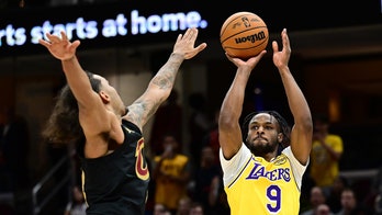 Lakers' Bronny James scores 1st career NBA points in Cleveland