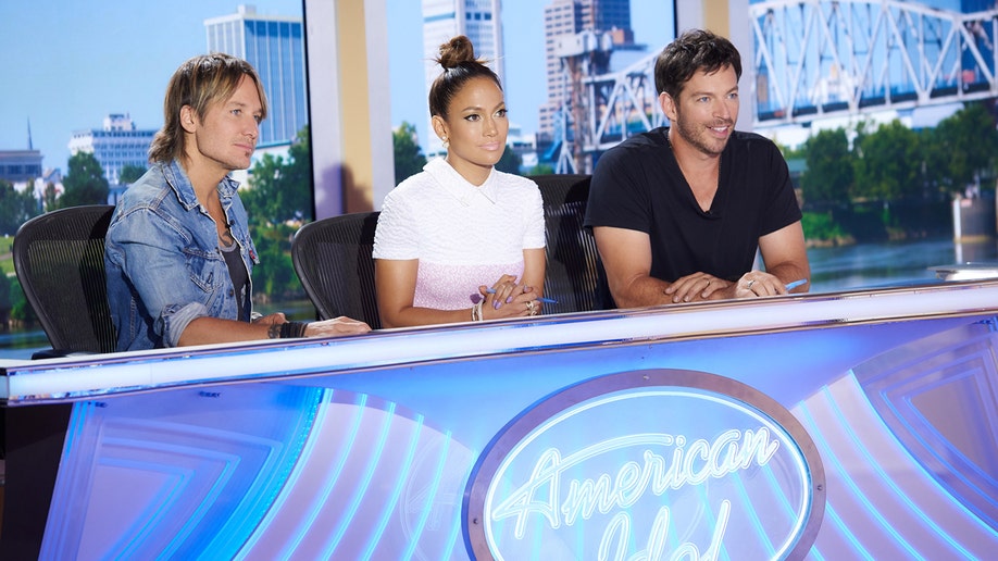 Keith Urban, Jennifer Lopez and Harry Connick, Jr. judging "American Idol"