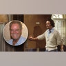 Ron Hale older next to a photo of him in "Ryan's Hope"