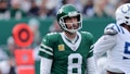 New York Jets quarterback Aaron Rodgers (8) reacts after an incomplete pass during the first quarter against the Indianapolis Colts at MetLife Stadium. - Fox News