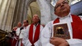 Priests attend a mass beatification of Antonio Gonzalez Alonso, Isidoro Fernandez Cordero, Genaro Fueyo Castanon y Segundo Alonso Gonzalez, known as the martyrs of Nembra, who were killed during the Spanish civil war, at Oviedo's cathedral, Spain, October 8, 2016. REUTERS/Eloy Alonso - Fox News